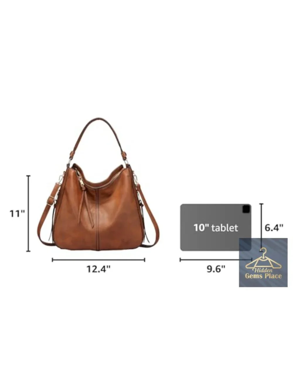 Faux Leather Hobo Crossbody Bag Large Capacity Shoulder Purse